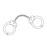 Handcuffs Outline Icon Illustration on White Background vector