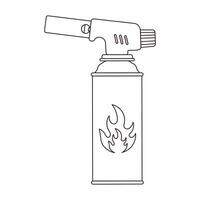 Portable Blow Torch Outline Icon Illustration on White Background vector
