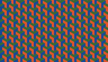Seamless Isometric Cube Pattern in Bold Colors vector