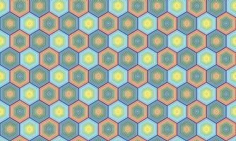 Vibrant Hexagonal Geometric Pattern with Optical Illusion Effect vector