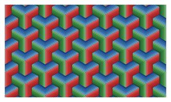 Colorful Isometric Geometric Pattern with Optical Illusion Effect vector