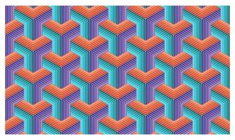 Modern Geometric Seamless Pattern with 3D Optical Illusion Design vector