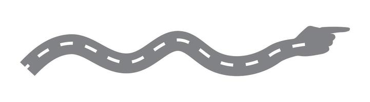 hand gesture Curved Road direction Icon Representing Pathway, Progress, and Navigation Concepts vector