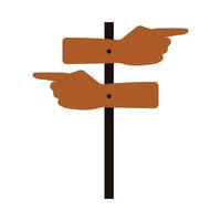 Hand Directional Sign Pole, hands index finger pointing Navigating directions, Go left, Go right silhouette icon vector