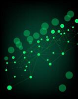 Abstract green color circuit lines dots effect technology background. Wallpaper design vector
