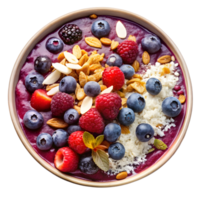 A bowl of berries and nuts with almonds and berries png