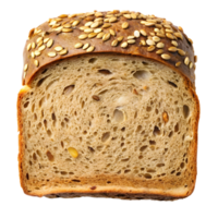 Detailed Macro View of a Fresh Slice of Multigrain Bread with Seeds Topping png