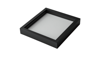 A simple black square frame showcasing a minimalist design for versatile display options in graphic projects. png