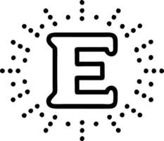 Eye catching retro letter E with striking gradient colors in a bold design perfect for use in posters, branding, and digital graphics vector