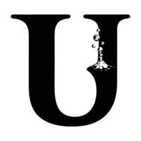 A 3D metallic design of the letter U with a glossy surface, ideal for modern, industrial, or cutting edge branding vector