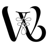 Graceful and artistic letter W featuring intertwined ribbons, an ideal design for elegant typography and creative visuals vector