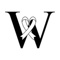 Contemporary letter W created from flowing and intertwining ribbons, perfect for modern graphic design and branding projects vector
