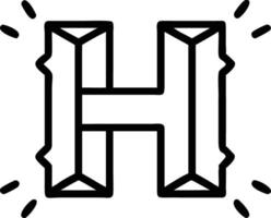 Modern and clean 3D letter H with translucent elements, perfect for branding and stylish digital art designs vector
