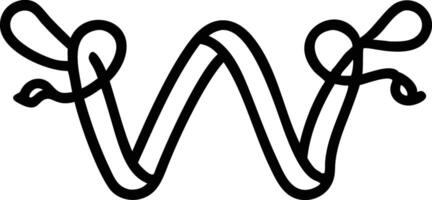 Elegant letter W designed with intertwined flowing ribbons, showcasing a delicate and modern approach to typography and design vector