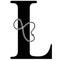 Elegant and artistic letter L with a decorative script like font, ideal for use in fashion, luxury products, and custom designs vector