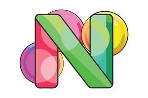 Creative abstract representation of the letter N with overlapping colorful translucent circles, ideal for digital art projects vector