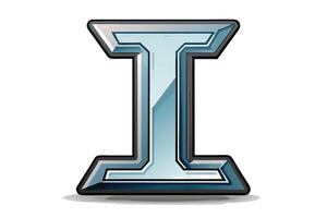 Elegant letter I with geometric detailing, sharp lines, and a modern vertical alignment, ideal for sleek design applications vector