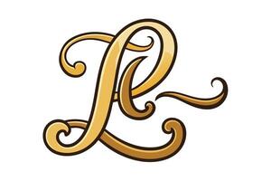 cursive letter L with elegant flourishes, designed for upscale branding and luxury business logos vector