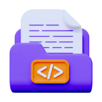 Programming Folder 3D object Illustration png