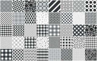 Collection of black and white seamless geometric patterns. Textile monochrome textures. Repeatable fabric backgrounds vector