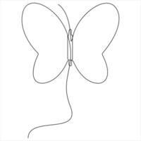 Simple Butterfly Line Drawing continuous line art vector