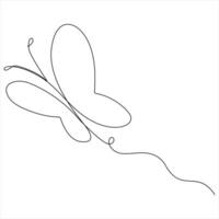 Minimalist Butterfly continuous line art drawing illustration vector