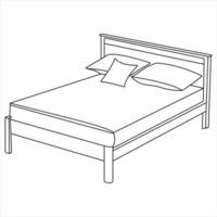 Bed continuous oneline drawing sketch vector