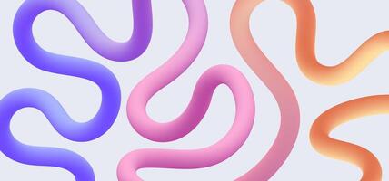 Wavy 3d ribbon with Colorful Gradient isolated on white background vector