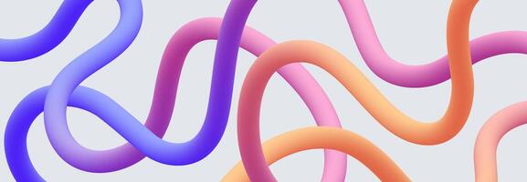 Wavy 3d ribbon with Colorful Gradient on white background. vector