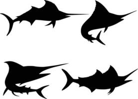 Bold and Dynamic Marlin Fish Silhouette Designs for Your Creative Needs vector