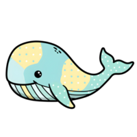 A whale with polka dots on its back png