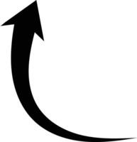 Simple Black Curved Arrow Pointing Up for UI and Web Icons vector