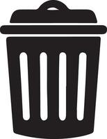 Creative Trash Can Silhouette Designs for Unique Projects vector