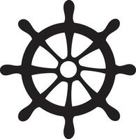 Ship Wheel Silhouettes Design On White Background vector