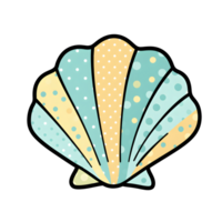 Seashell with Striped and Polka Dot Patterns on Transparent Background png