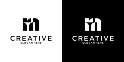 RM or MR initial letter logo design template vector