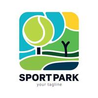 Tennis Logo , nature family park . simple clean design for your sport brand. vector