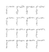 16 hand drawn ornate fantasy corner elements vector