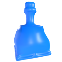 Blue bottle with a unique shape isolated on transparent png
