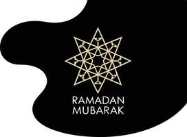 Islamic elements Background with golden Ramadan Mubarak text, featuring star and geometric patterns, perfect for Ramadan wishes vector