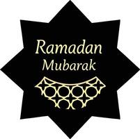 Islamic elements Background with Ramadan Mubarak greeting, intricate star and moon design, ideal for festive Ramadan celebration vector