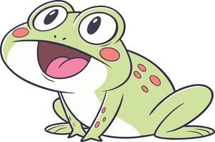 funny frog characters in and outlined styles, isolated on white background for flexible creative use vector