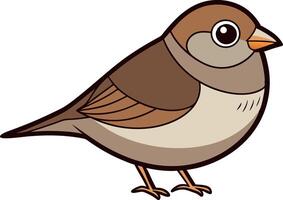 hand drawn bird illustrations featuring cute plump sparrows with soft colors and minimalist details vector