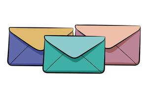 Two pristine light blue envelopes on a clean background, symbolizing communication, message delivery, and email notifications vector