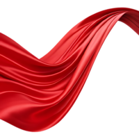 Red Silk Wave Isolated on Transparent Background png