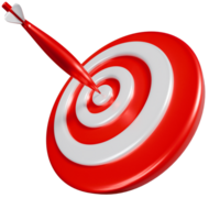 A red and white dart in the center of a target png