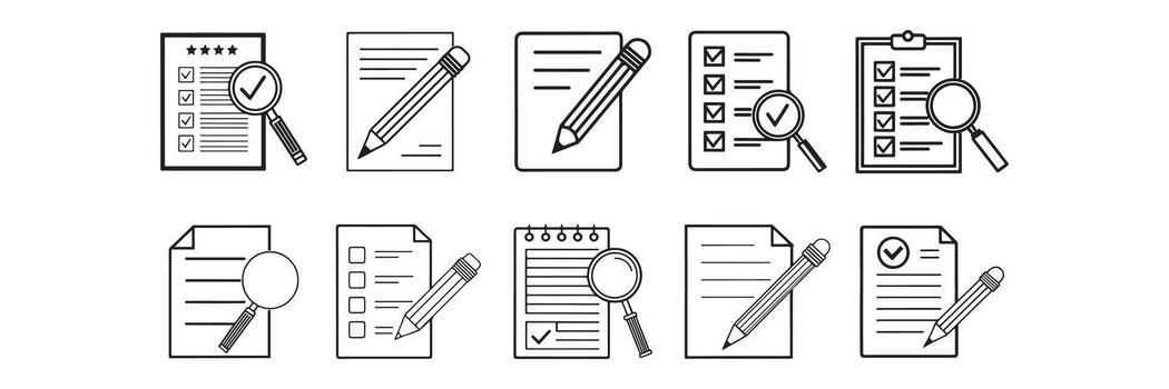 contorno bloc icono colocar, cuaderno icono ilustración símbolo vector