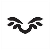 A black and white logo of a winged bird vector