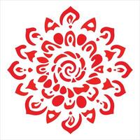 Red and white mandala vector
