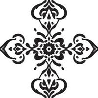A black and white design with ornamental patterns vector